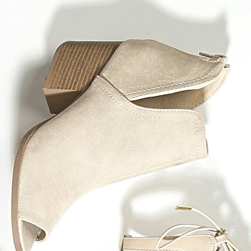 Bottine ouverte en daim