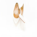 Escarpin blanc verni